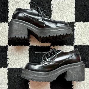 UNIF Black Platform Loafers